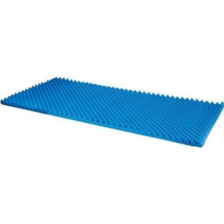 HEALTHSMART DMI Convoluted Foam Bed Pad Mattress Topper, Hospital Size, Blue, 33" x 72" x 4" 552-7940-0000